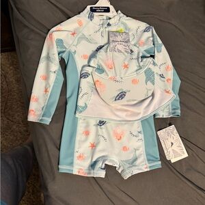 Kids Swim Set - Blue and White